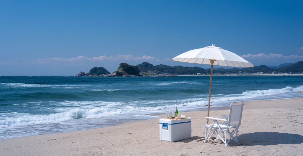 伊豆下田の白浜大浜海岸と青い海